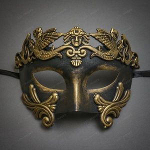 Roman Greek Emperor Masquerade Venetian Mask Gold
